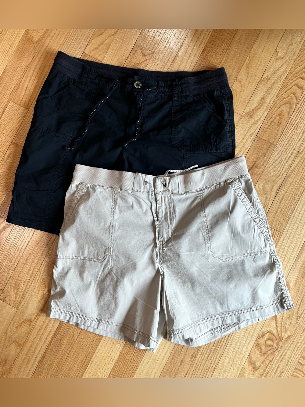 Women’s Casual Shorts -  Lot of 2 Black and Beige Khakis & Company Size 16